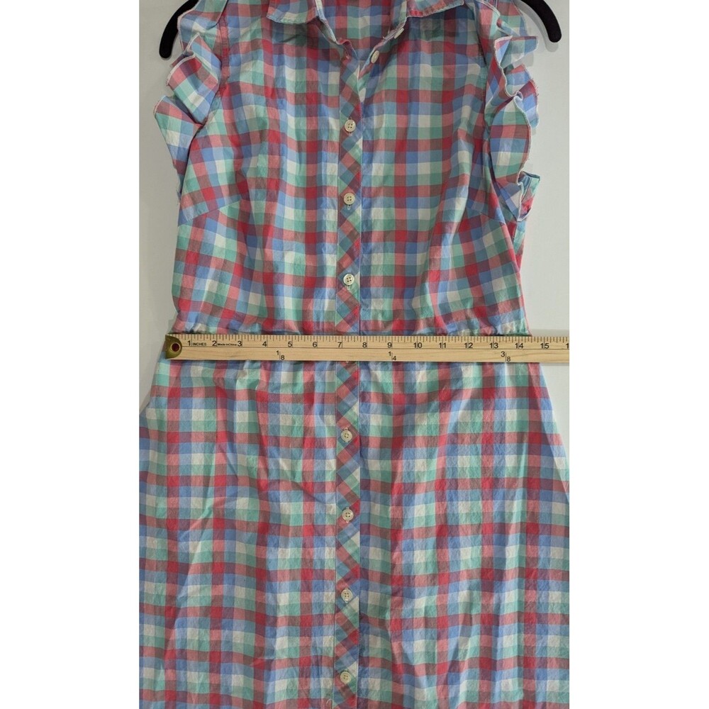 Kate Spade New York Blue & Pink Madras Poplin Shirt Dress, Size 6 100% Cotton - Picture 11 of 12